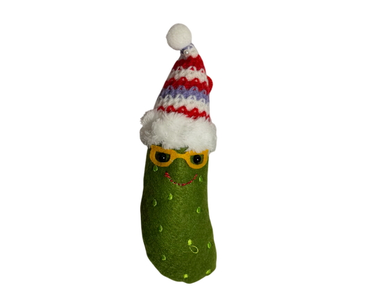 Pickle with glasses